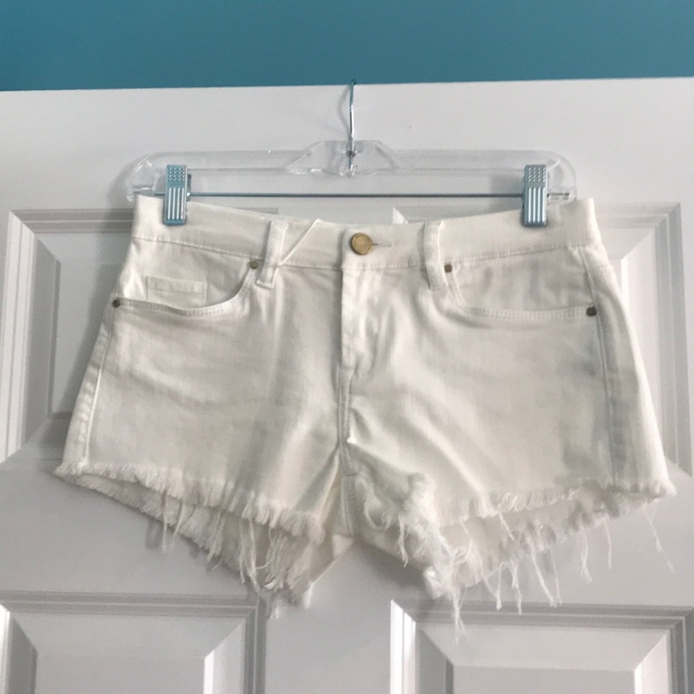 Blank NYC white denim shorts